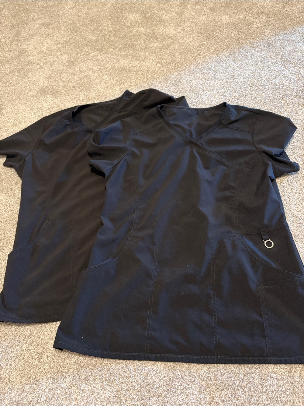 Cherokee Black V-Neck Scrub Top (Set of 2)